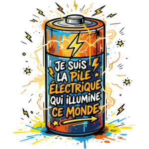 t shirt unisexe la pile electrique